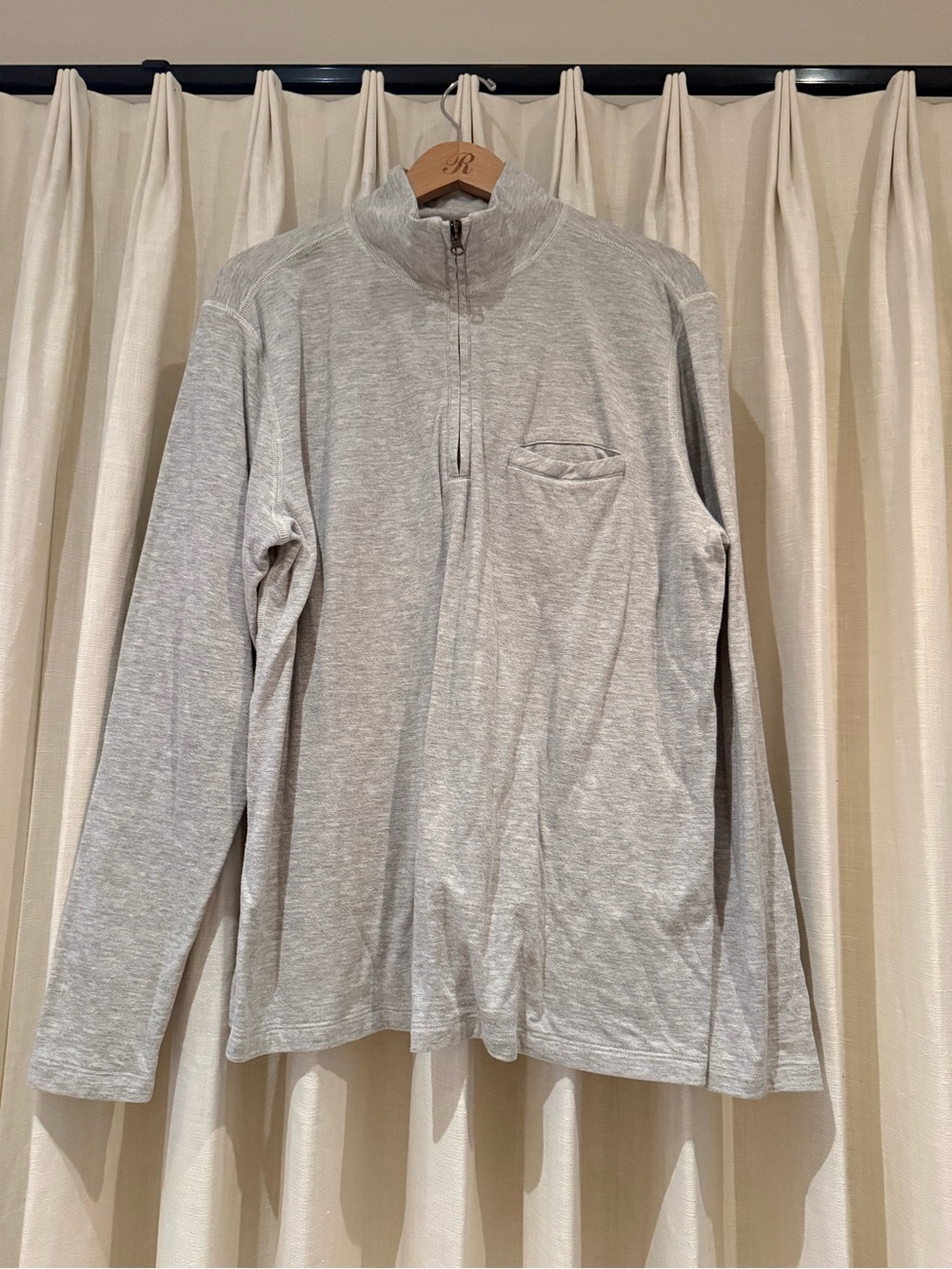 Billy Reid Light Gray Half-Zip Sweater